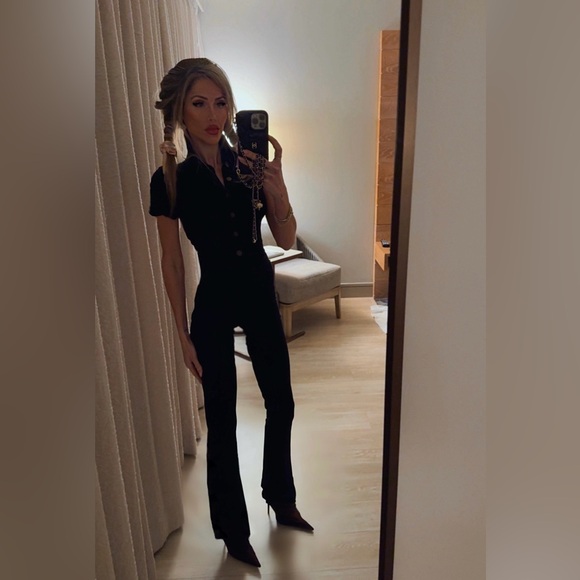 Show Me Your MuMu Everhart Black Denim Stretch Jumpsuit - Picture 4 of 5